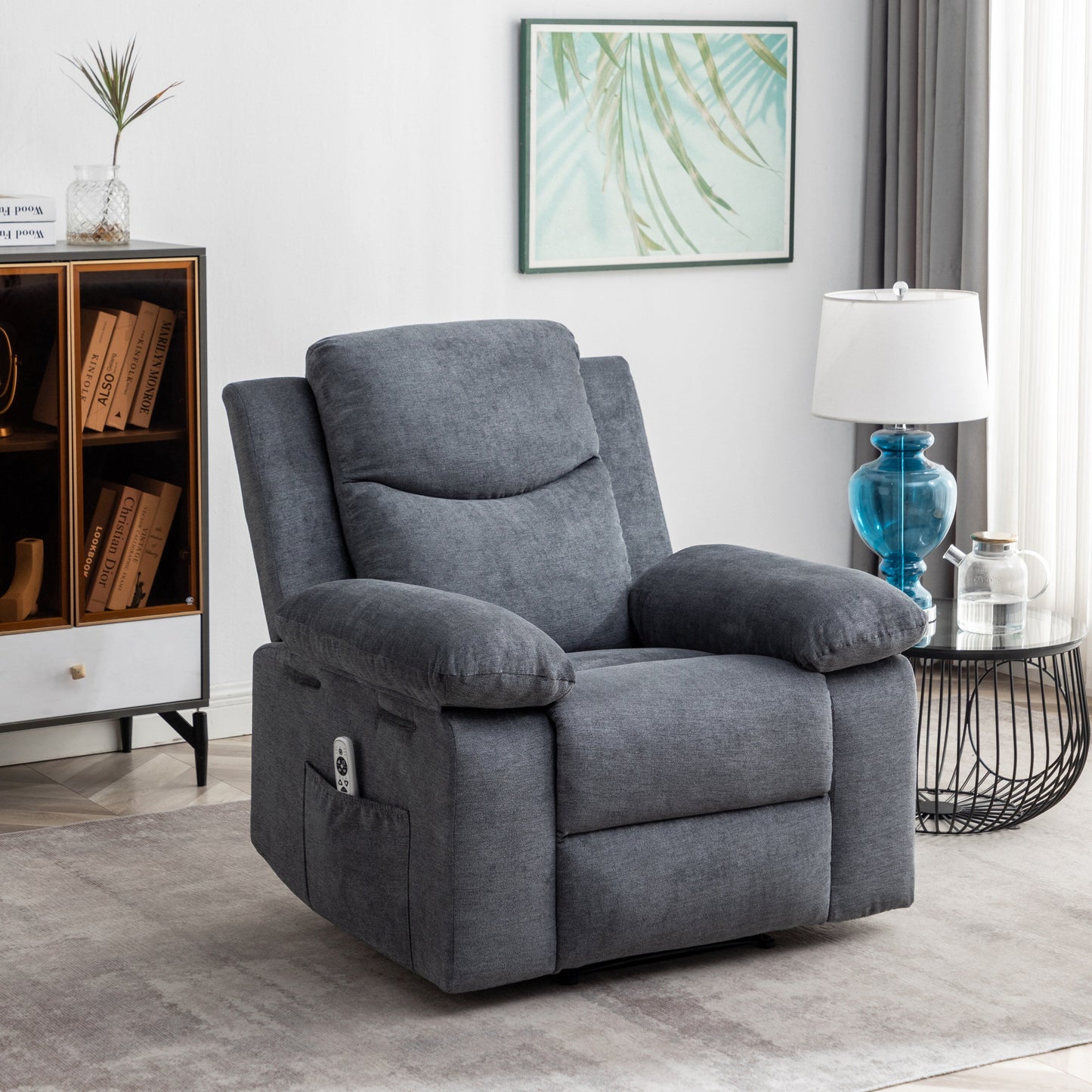 Fauteuil inclinable électrique avec massage et chauffage réglables