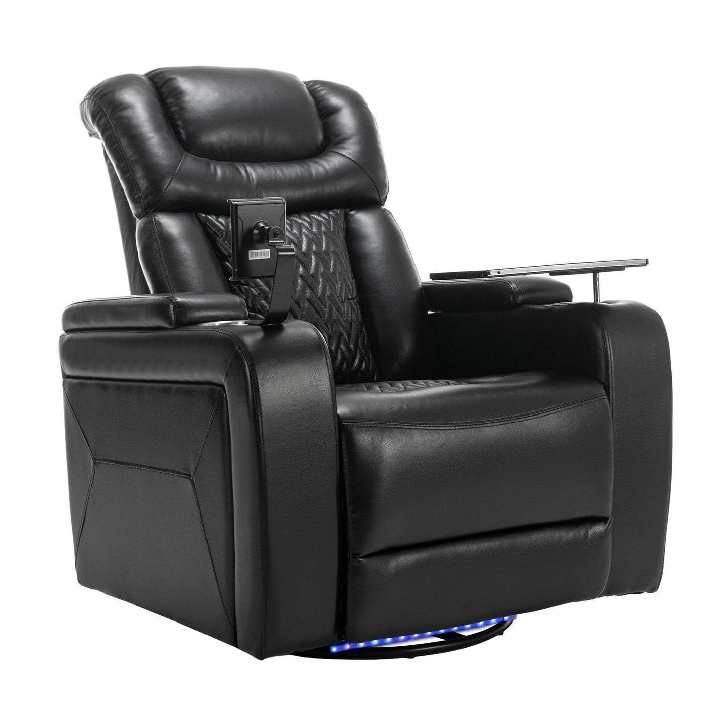 Fauteuil inclinable électrique pivotant à 270°, plateau, port USB et porte-gobelets