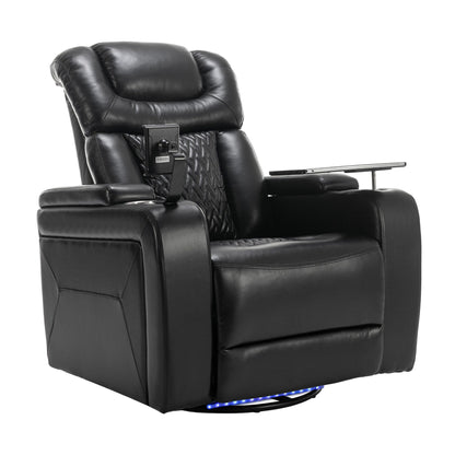 Fauteuil inclinable électrique pivotant à 270°, plateau, port USB et porte-gobelets