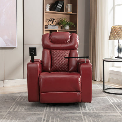 Fauteuil inclinable électrique pivotant à 270°, plateau, port USB et porte-gobelets