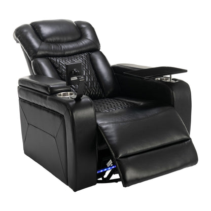 Fauteuil inclinable électrique pivotant à 270°, plateau, port USB et porte-gobelets