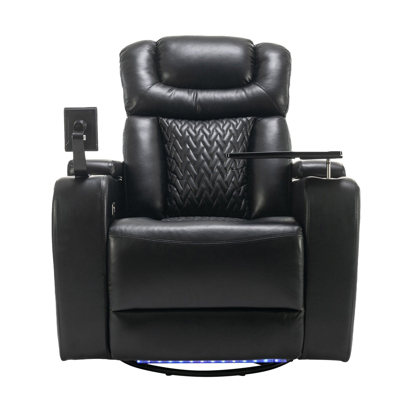 Fauteuil inclinable électrique pivotant à 270°, plateau, port USB et porte-gobelets