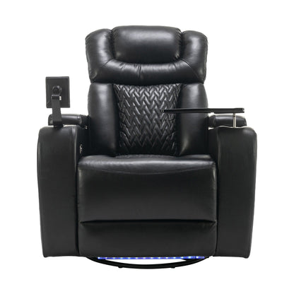 Fauteuil inclinable électrique pivotant à 270°, plateau, port USB et porte-gobelets