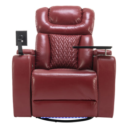 Fauteuil inclinable électrique pivotant à 270°, plateau, port USB et porte-gobelets