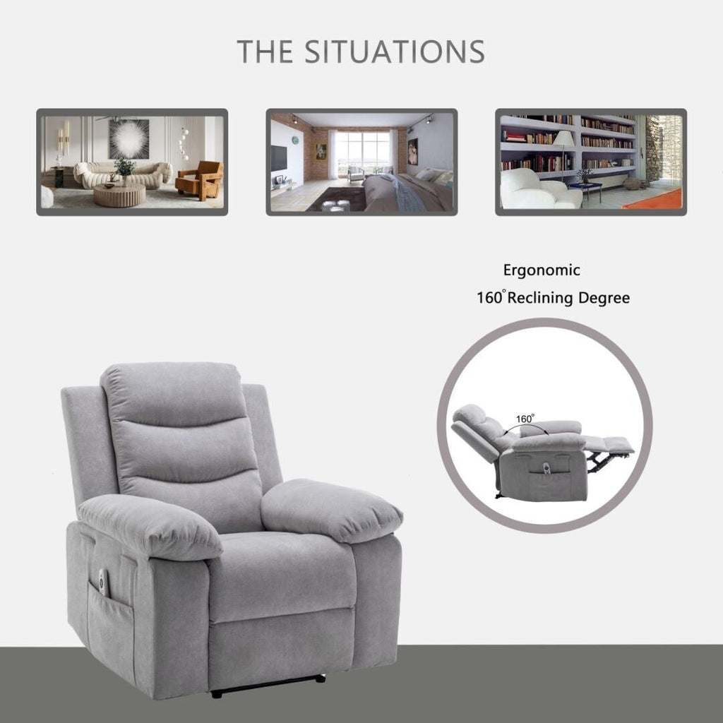 Fauteuil inclinable électrique avec fonction de massage réglable pour le salon
