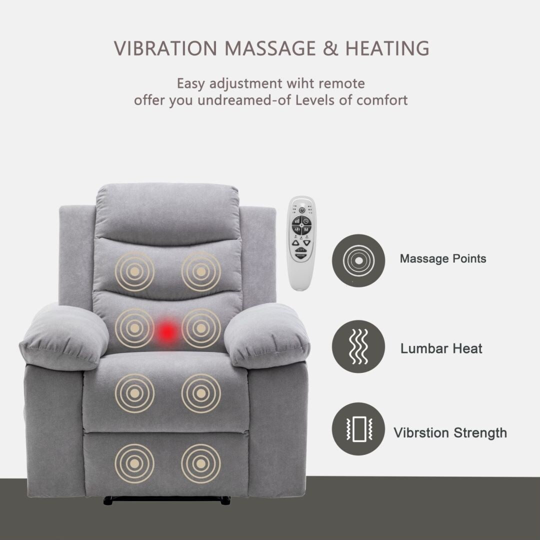 Fauteuil inclinable électrique avec fonction de massage réglable pour le salon