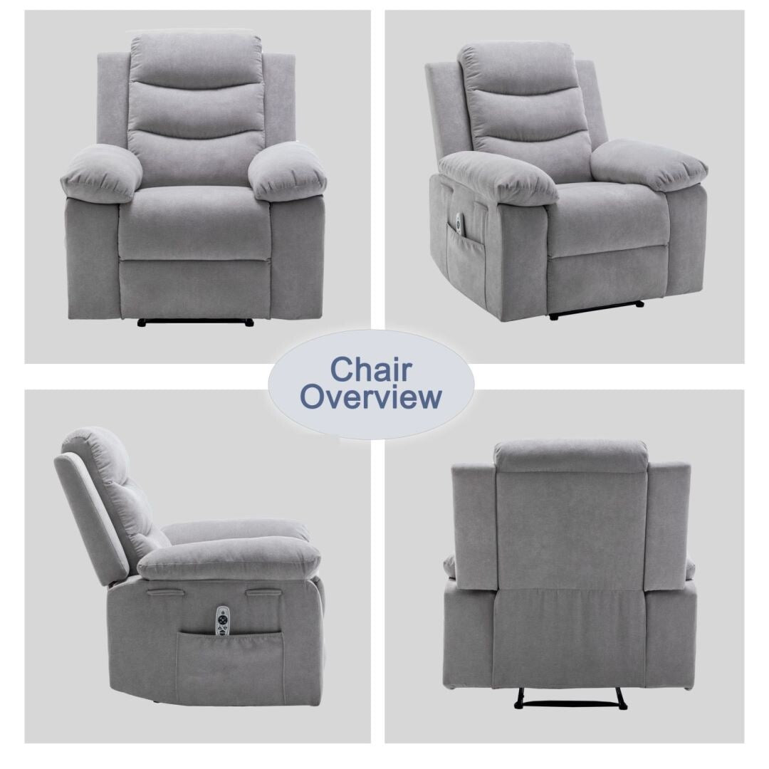 Fauteuil inclinable électrique avec fonction de massage réglable pour le salon