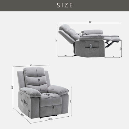 Fauteuil inclinable électrique avec fonction de massage réglable pour le salon