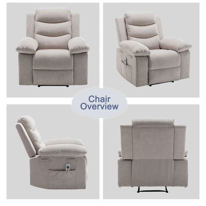 Fauteuil inclinable électrique avec fonction de massage réglable pour le salon