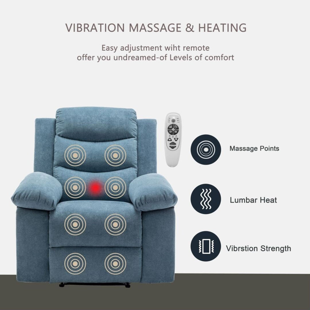 Fauteuil inclinable électrique avec fonction de massage réglable pour le salon