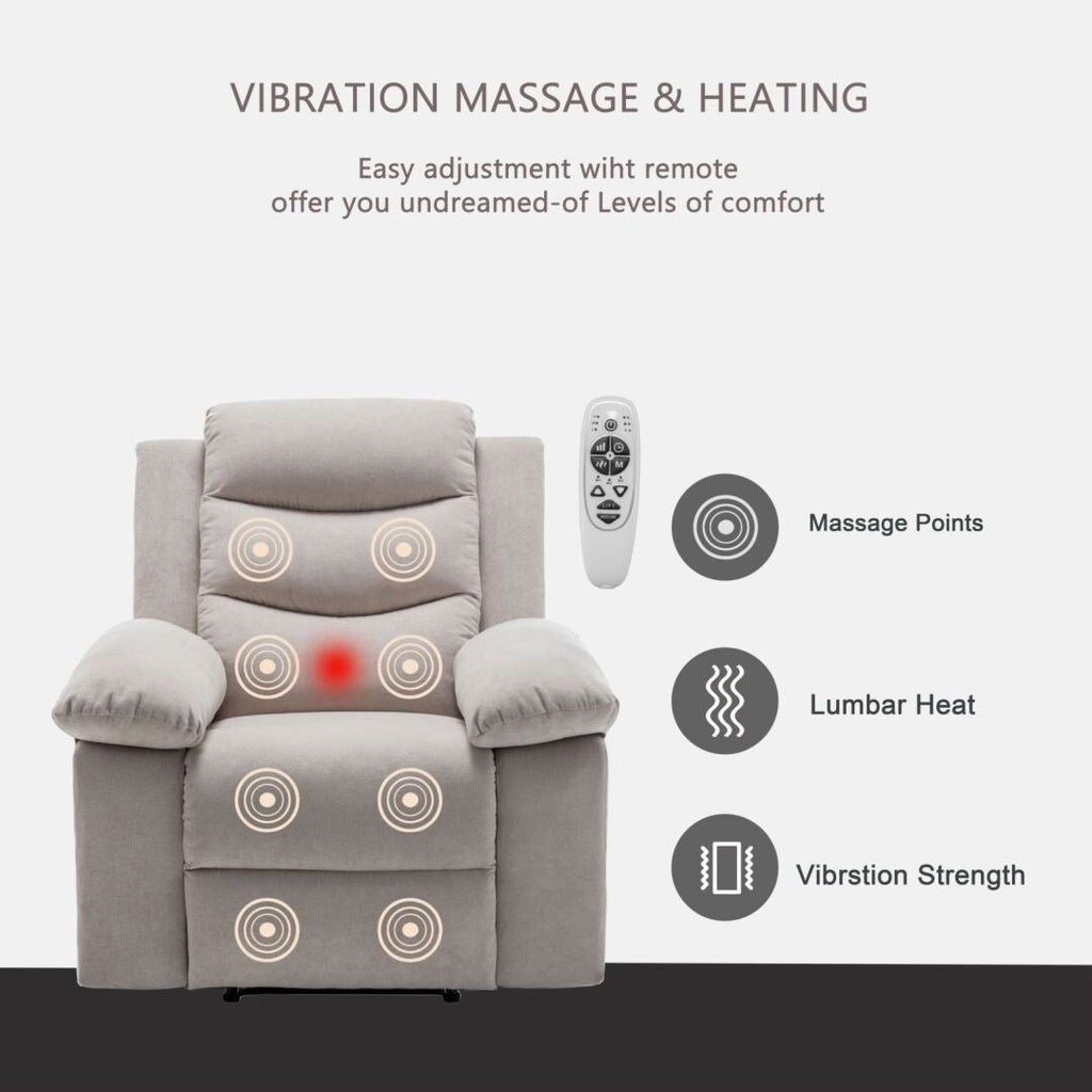 Fauteuil inclinable électrique avec fonction de massage réglable pour le salon