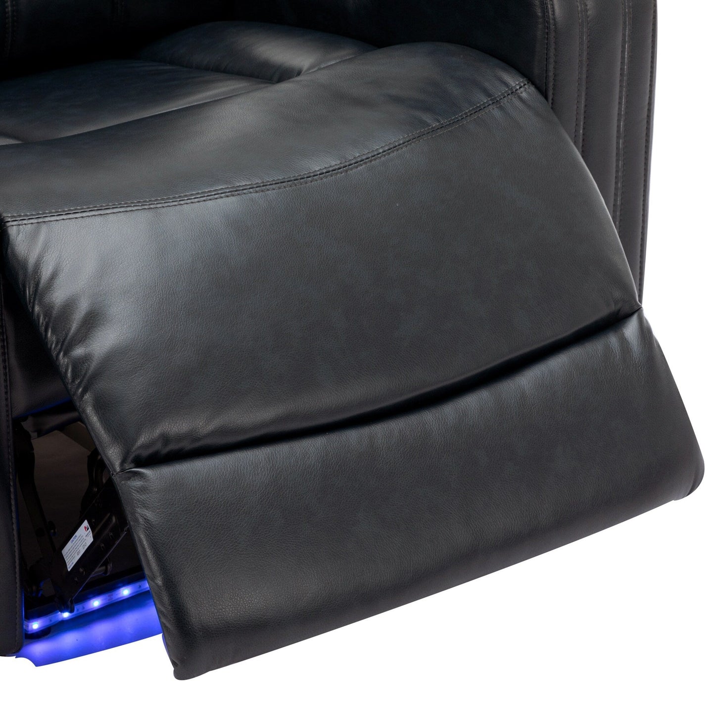 Fauteuil inclinable électrique avec porte-gobelet rafraîchissant, haut-parleur Bluetooth, lumières LED, ports USB, plateau et rangement dissimulé