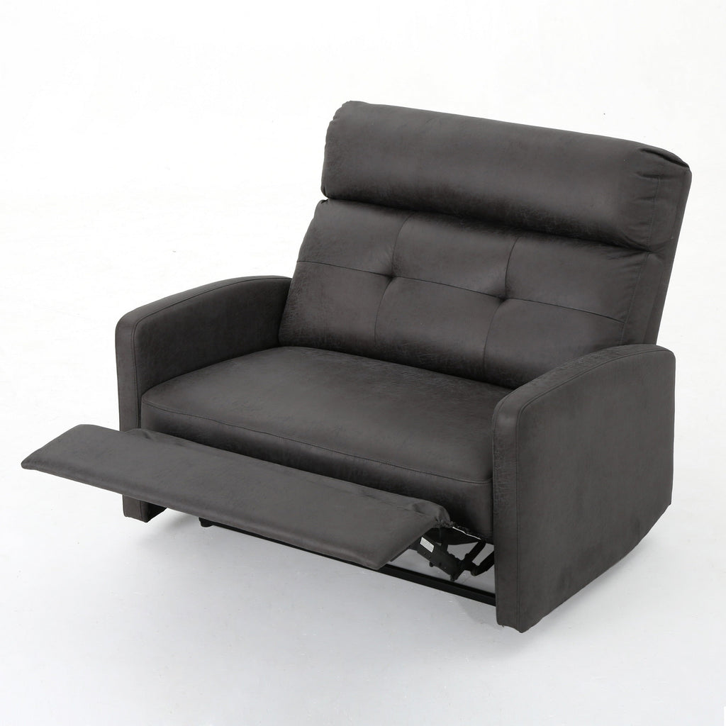 Fauteuil inclinable électrique, siège large et surdimensionné, capitonné en microfibre gris ardoise