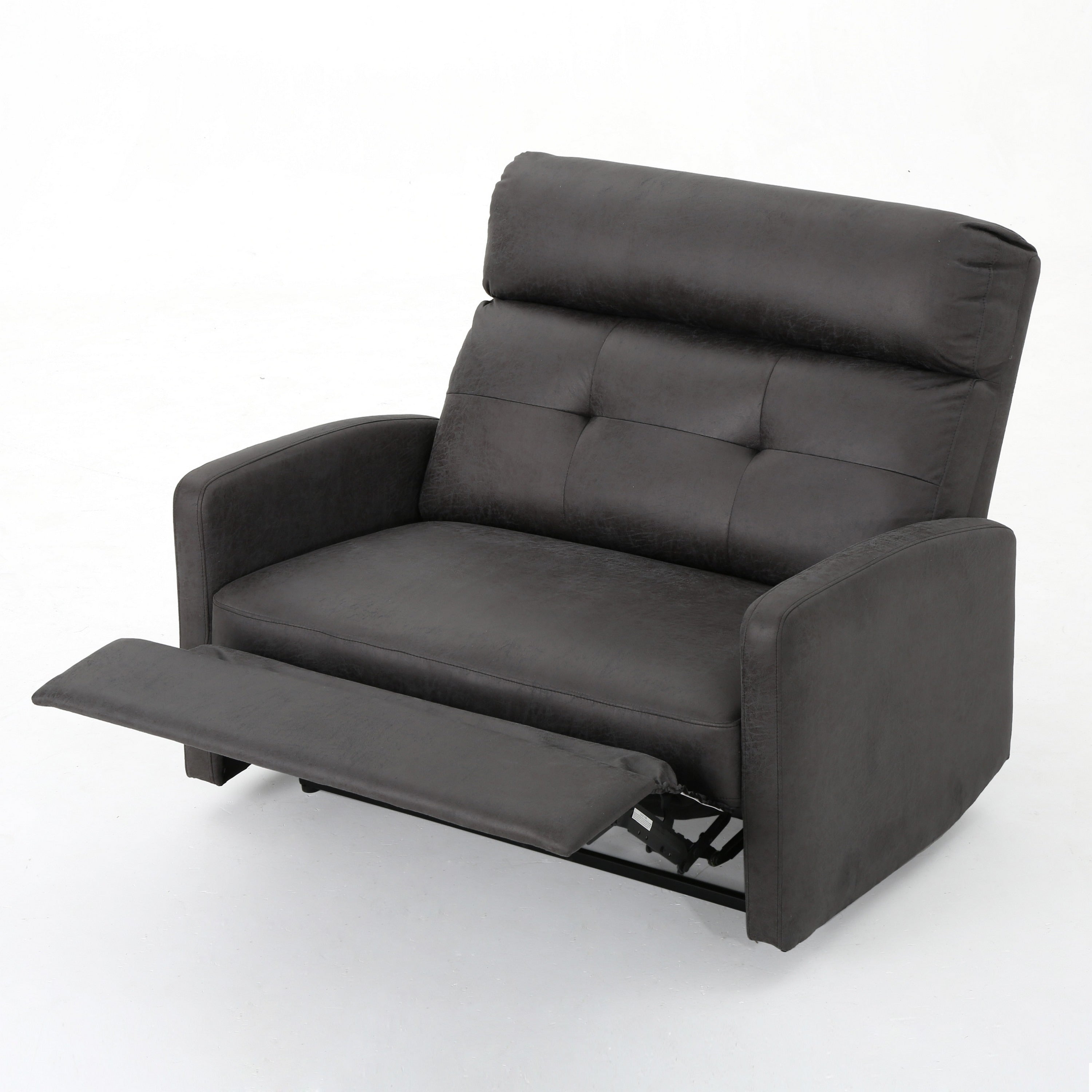 Fauteuil inclinable électrique, siège large et surdimensionné, capitonné en microfibre gris ardoise