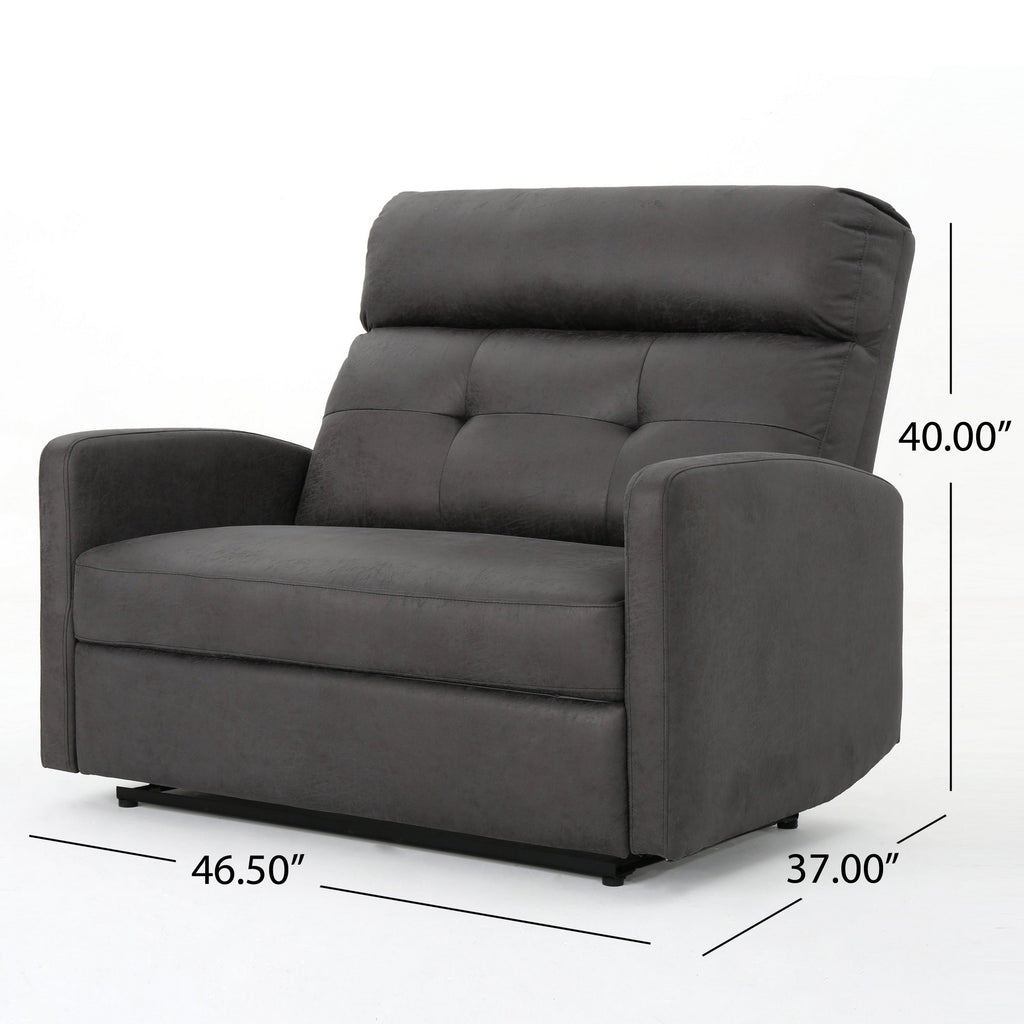 Fauteuil inclinable électrique, siège large et surdimensionné, capitonné en microfibre gris ardoise