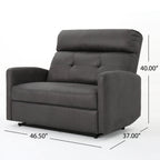 Fauteuil inclinable électrique, siège large et surdimensionné, capitonné en microfibre gris ardoise