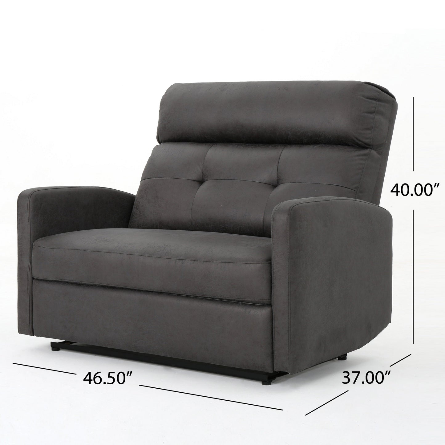 Fauteuil inclinable électrique, siège large et surdimensionné, capitonné en microfibre gris ardoise