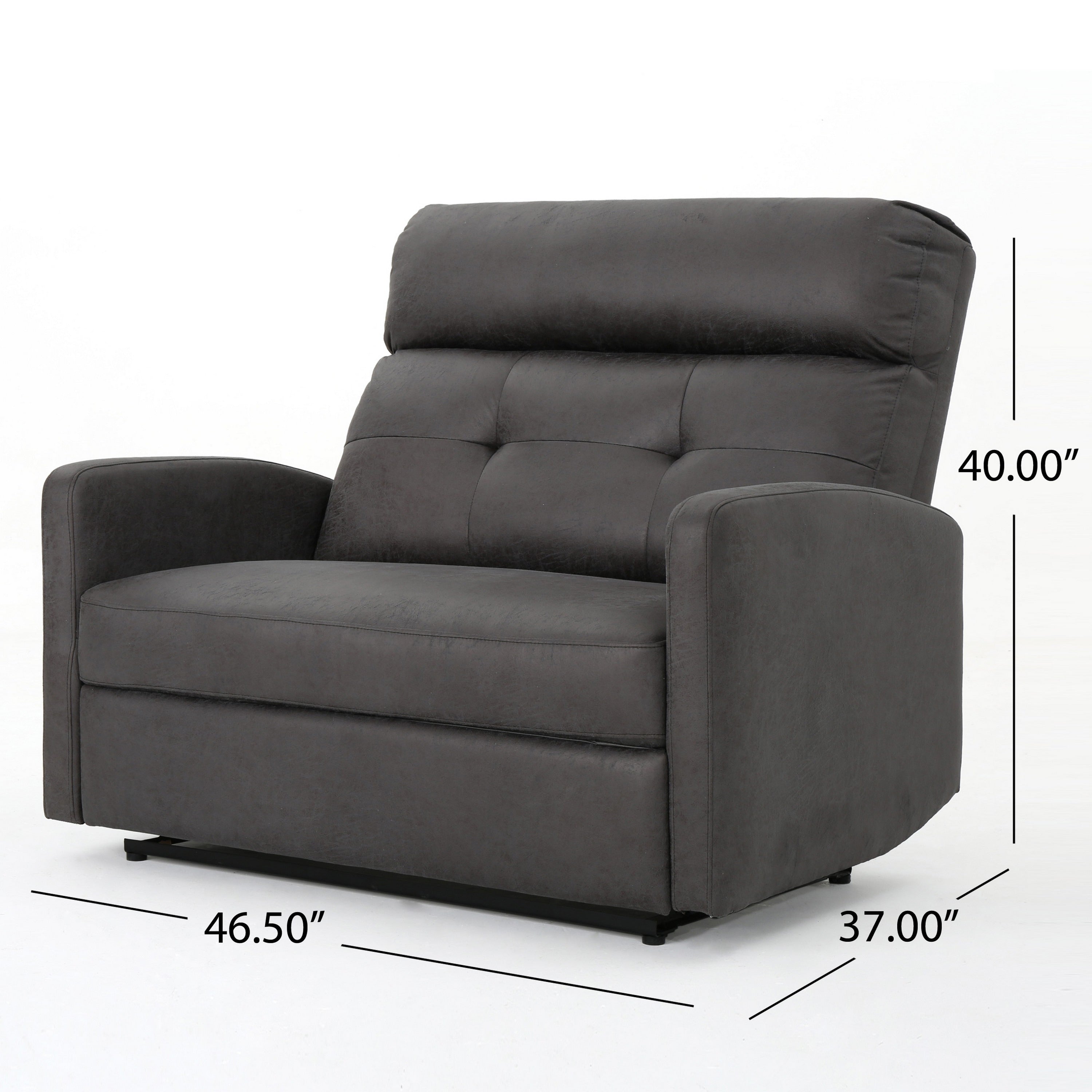 Fauteuil inclinable électrique, siège large et surdimensionné, capitonné en microfibre gris ardoise