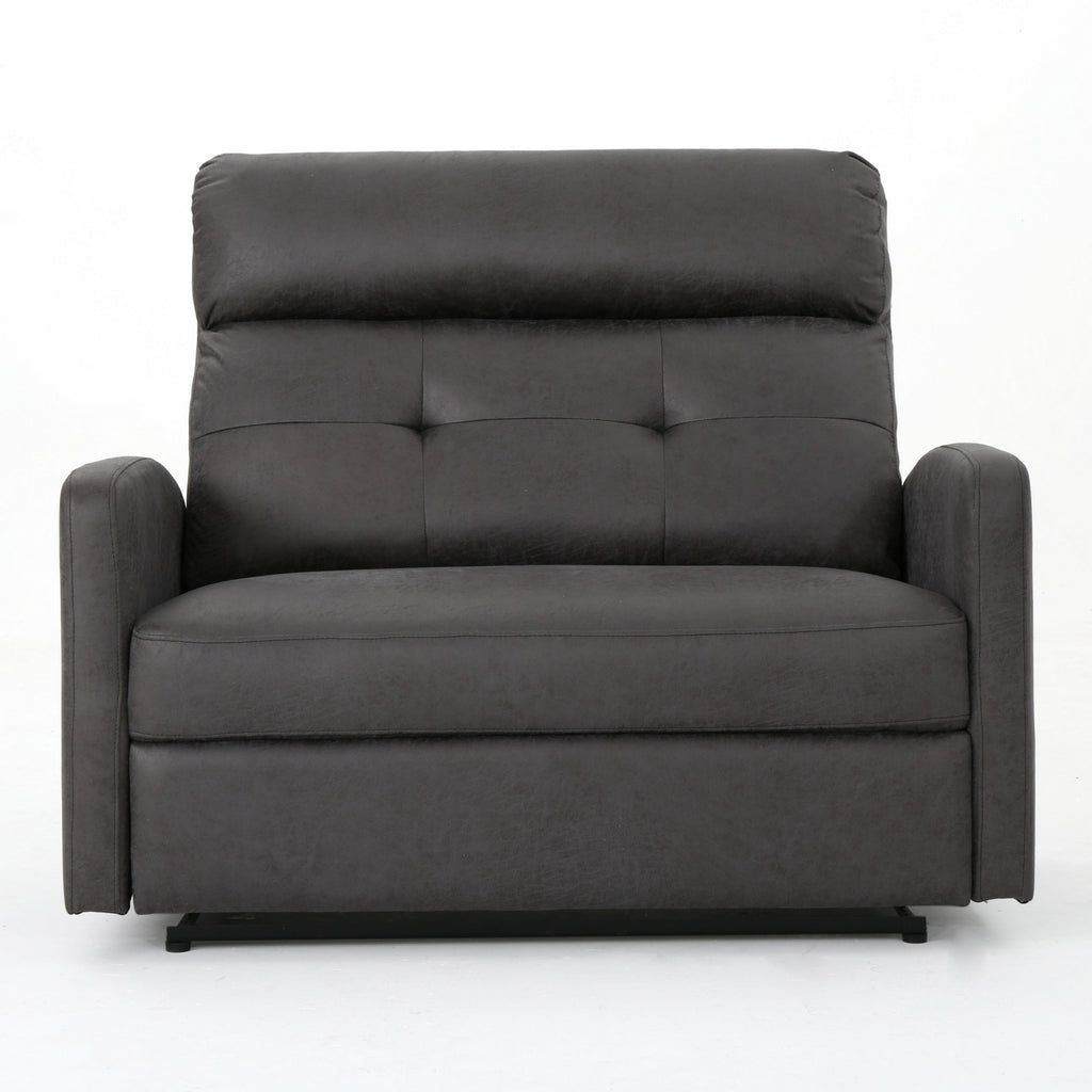Fauteuil inclinable électrique, siège large et surdimensionné, capitonné en microfibre gris ardoise