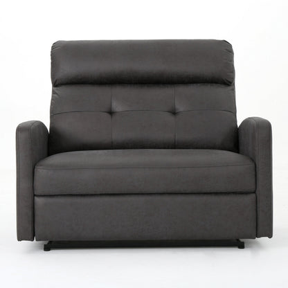 Fauteuil inclinable électrique, siège large et surdimensionné, capitonné en microfibre gris ardoise
