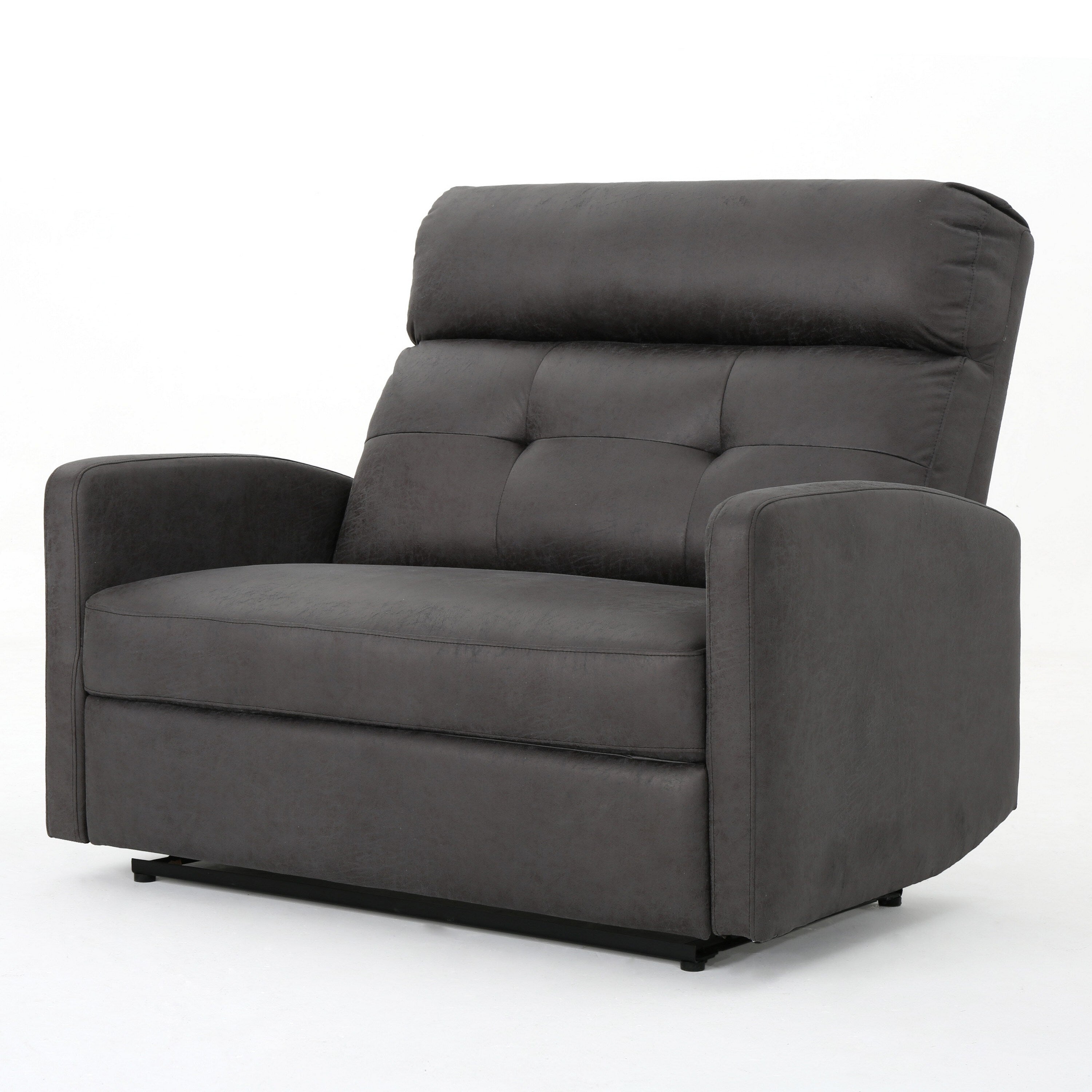 Fauteuil inclinable électrique, siège large et surdimensionné, capitonné en microfibre gris ardoise