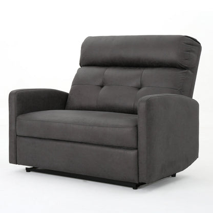 Fauteuil inclinable électrique, siège large et surdimensionné, capitonné en microfibre gris ardoise