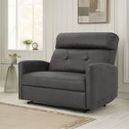 Fauteuil inclinable électrique, siège large et surdimensionné, capitonné en microfibre gris ardoise