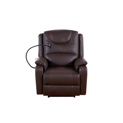 Fauteuil inclinable électrique, inclinable à 139°, massage et chauffage, moteur Okin, ports USB, support pour téléphone et poches latérales