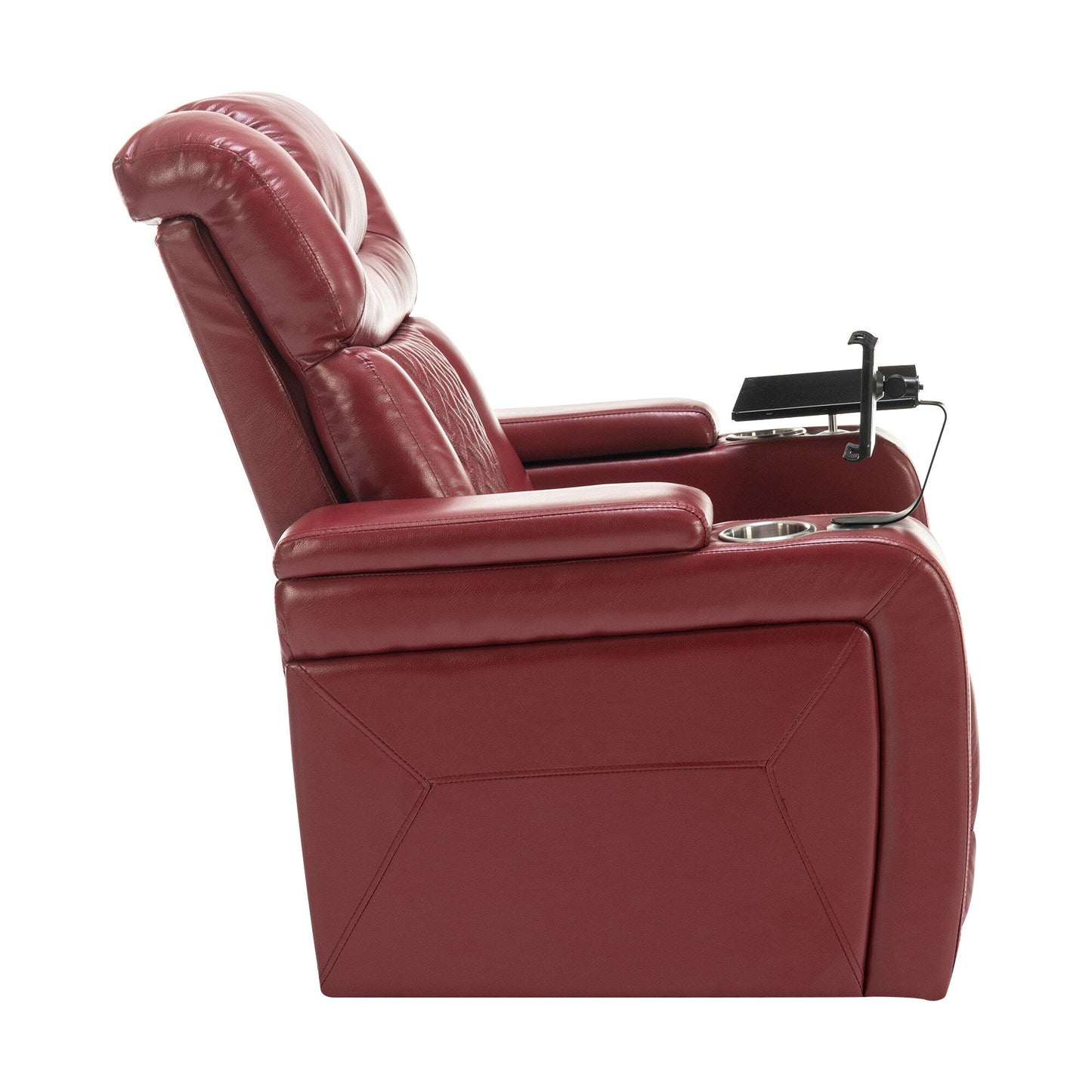 Fauteuil inclinable électrique individuel, fauteuil inclinable home cinéma avec tablette, support pour téléphone, porte-gobelet, port USB, rangement dissimulé pour les accoudoirs