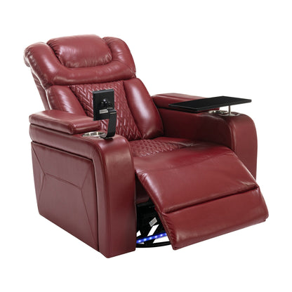 Fauteuil inclinable électrique individuel, fauteuil inclinable home cinéma avec tablette, support pour téléphone, porte-gobelet, port USB, rangement dissimulé pour les accoudoirs