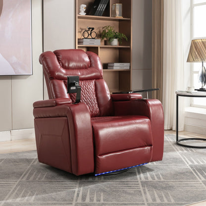 Fauteuil inclinable électrique individuel, fauteuil inclinable home cinéma avec tablette, support pour téléphone, porte-gobelet, port USB, rangement dissimulé pour les accoudoirs