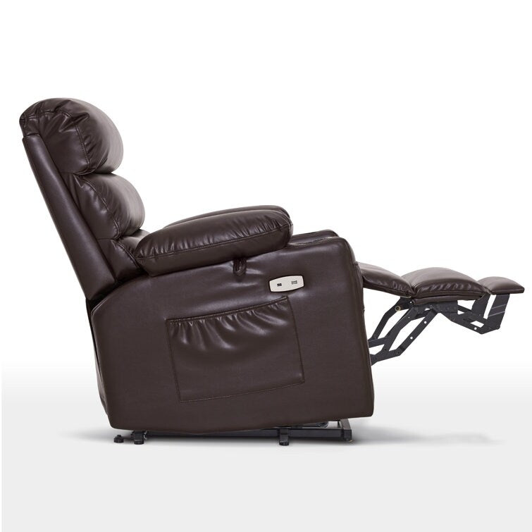 Fauteuil inclinable électrique avec massage par vibration et chaleur, similicuir, 158 kg