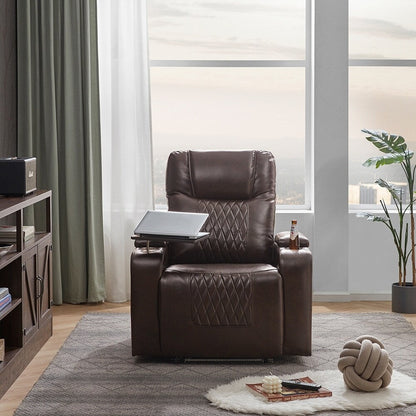 Fauteuil inclinable électrique avec port USB, rangement, plateau 360° et 2 porte-gobelets