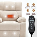 Fauteuils inclinables électriques à télécommande avec porte-gobelets dissimulés et massage par la chaleur