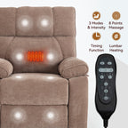 Fauteuils inclinables électriques à télécommande avec porte-gobelets dissimulés et massage par la chaleur