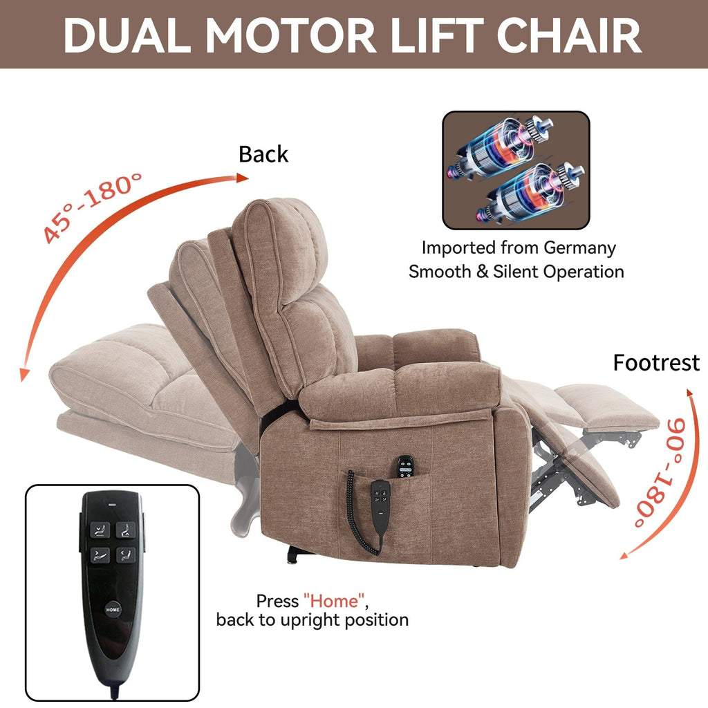 Fauteuils inclinables électriques à télécommande avec porte-gobelets dissimulés et massage par la chaleur