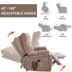 Fauteuils inclinables électriques à télécommande avec porte-gobelets dissimulés et massage par la chaleur