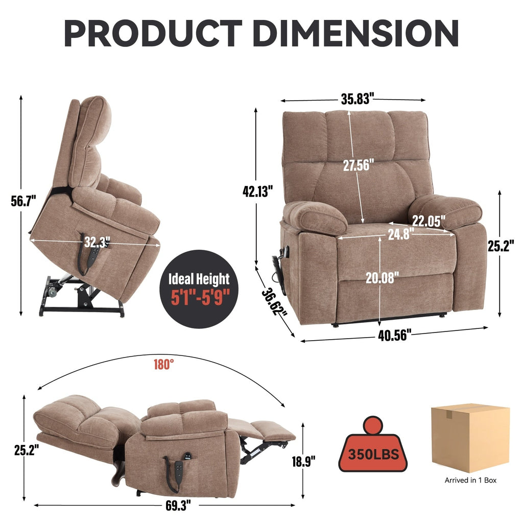 Fauteuils inclinables électriques à télécommande avec porte-gobelets dissimulés et massage par la chaleur