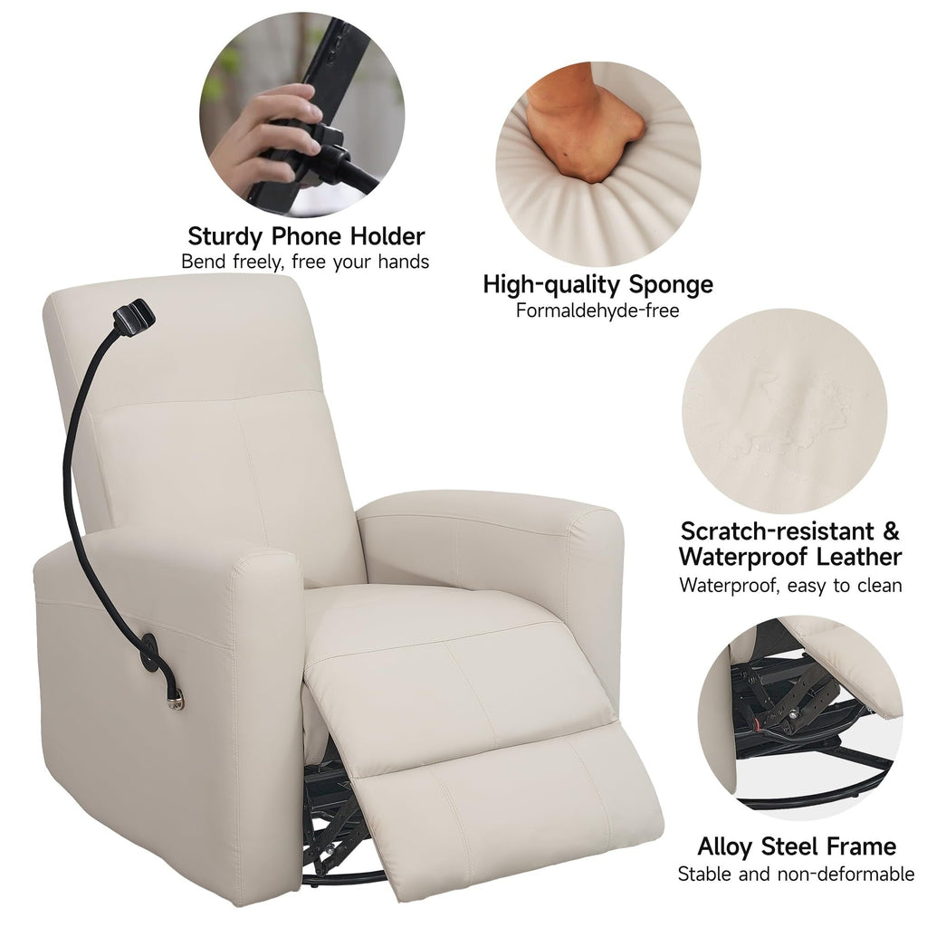 Fauteuil inclinable pivotant et électrique pour chambre d'enfant, fauteuil à bascule pivotant avec ports USB