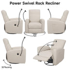 Fauteuil inclinable pivotant et électrique pour chambre d'enfant, fauteuil à bascule pivotant avec ports USB