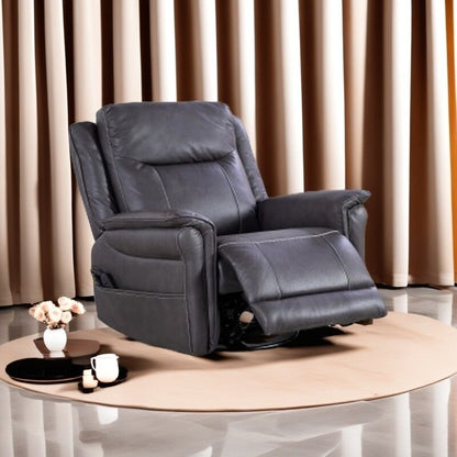 Fauteuil inclinable pivotant électrique avec moteur OKIN, 8 points de vibration, chauffage lombaire, repose-pieds extensible, inclinaison infinie