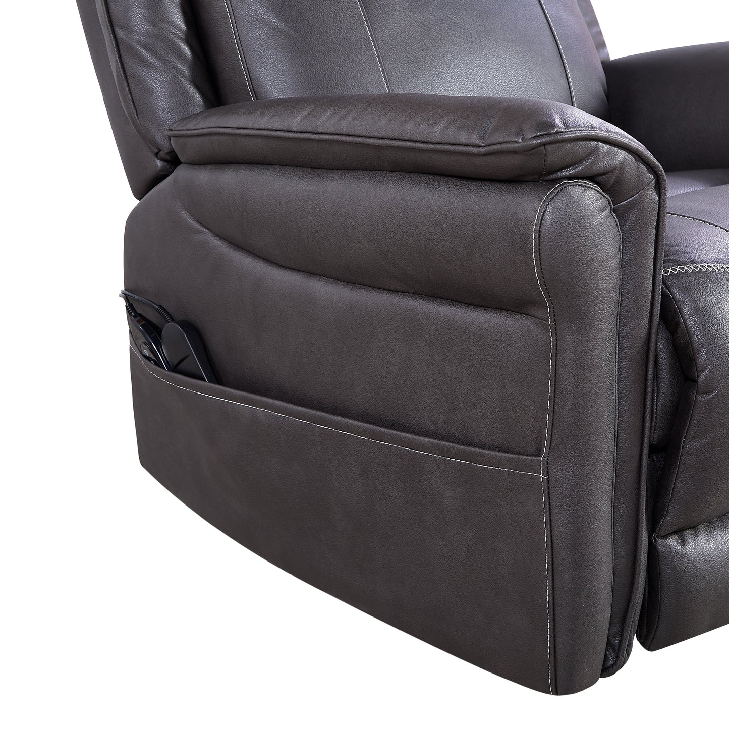 Fauteuil inclinable pivotant électrique avec moteur OKIN, 8 points de vibration, chauffage lombaire, repose-pieds extensible, inclinaison infinie