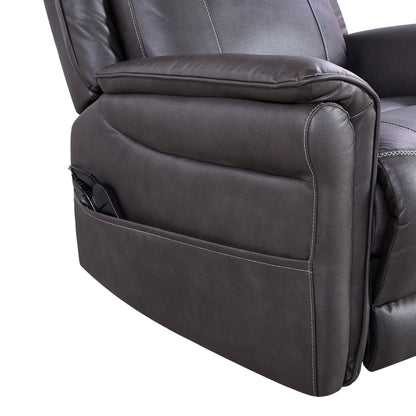 Fauteuil inclinable pivotant électrique avec moteur OKIN, 8 points de vibration, chauffage lombaire, repose-pieds extensible, inclinaison infinie