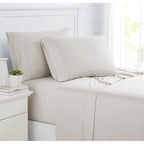 Ensemble de draps de lit 4 pièces de luxe haut de gamme 100 % viscose de bambou, 21 pouces, avec poche extra profonde