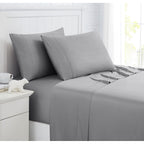 Ensemble de draps de lit 4 pièces de luxe haut de gamme 100 % viscose de bambou, 21 pouces, avec poche extra profonde
