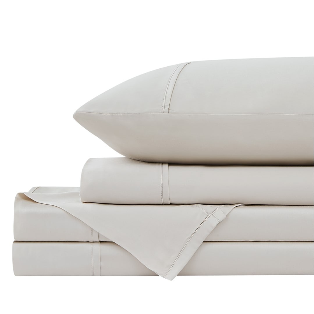 Ensemble de draps de lit 4 pièces de luxe haut de gamme 100 % viscose de bambou, 21 pouces, avec poche extra profonde