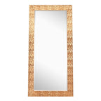 Miroir vertical pleine longueur à motif mosaïque haut de gamme - Miroir d'habillage complet sur pied, incliné ou autoportant