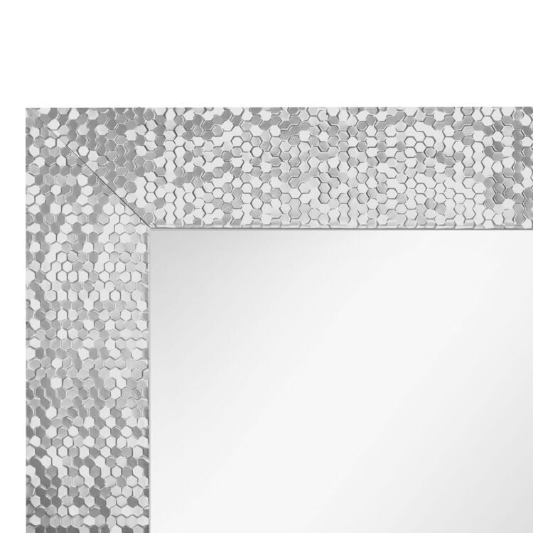 Miroir vertical pleine longueur à motif mosaïque haut de gamme - Miroir d'habillage complet sur pied, incliné ou autoportant