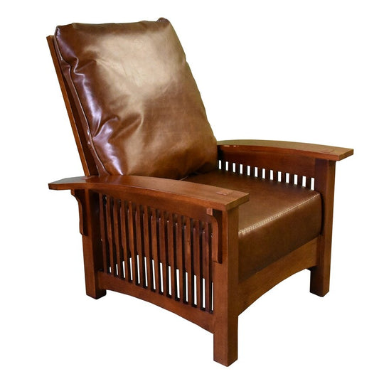 Précommandez la chaise Morris Craftsman / Mission en cuir et chêne