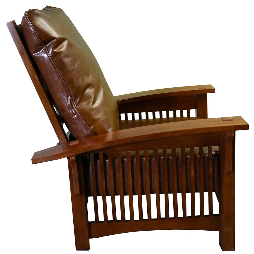 Précommandez la chaise Morris Craftsman / Mission en cuir et chêne